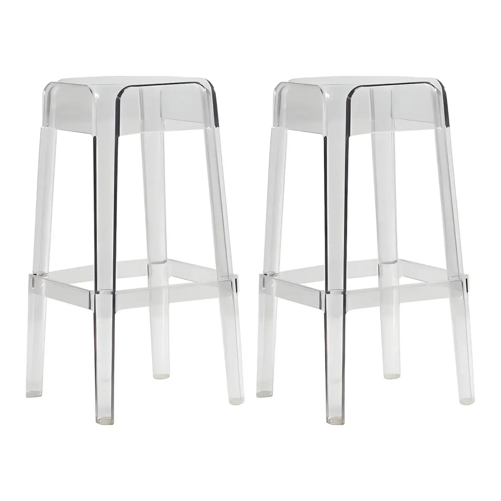 Vibrant Colors Acrylic No Backrest Stackable High bar Stool