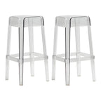 Vibrant Colors Acrylic No Backrest Stackable High bar Stool