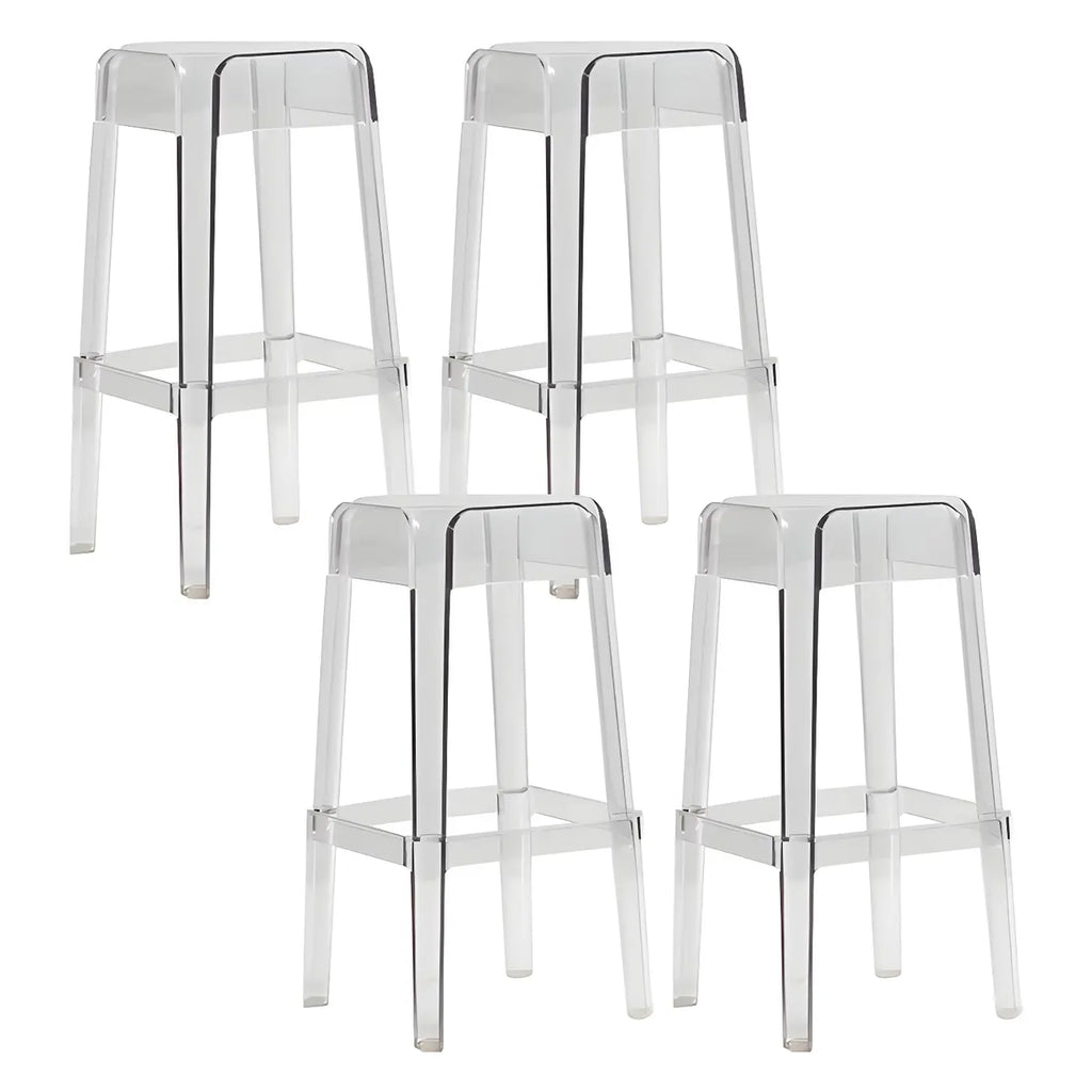 Vibrant Colors Acrylic No Backrest Stackable High bar Stool