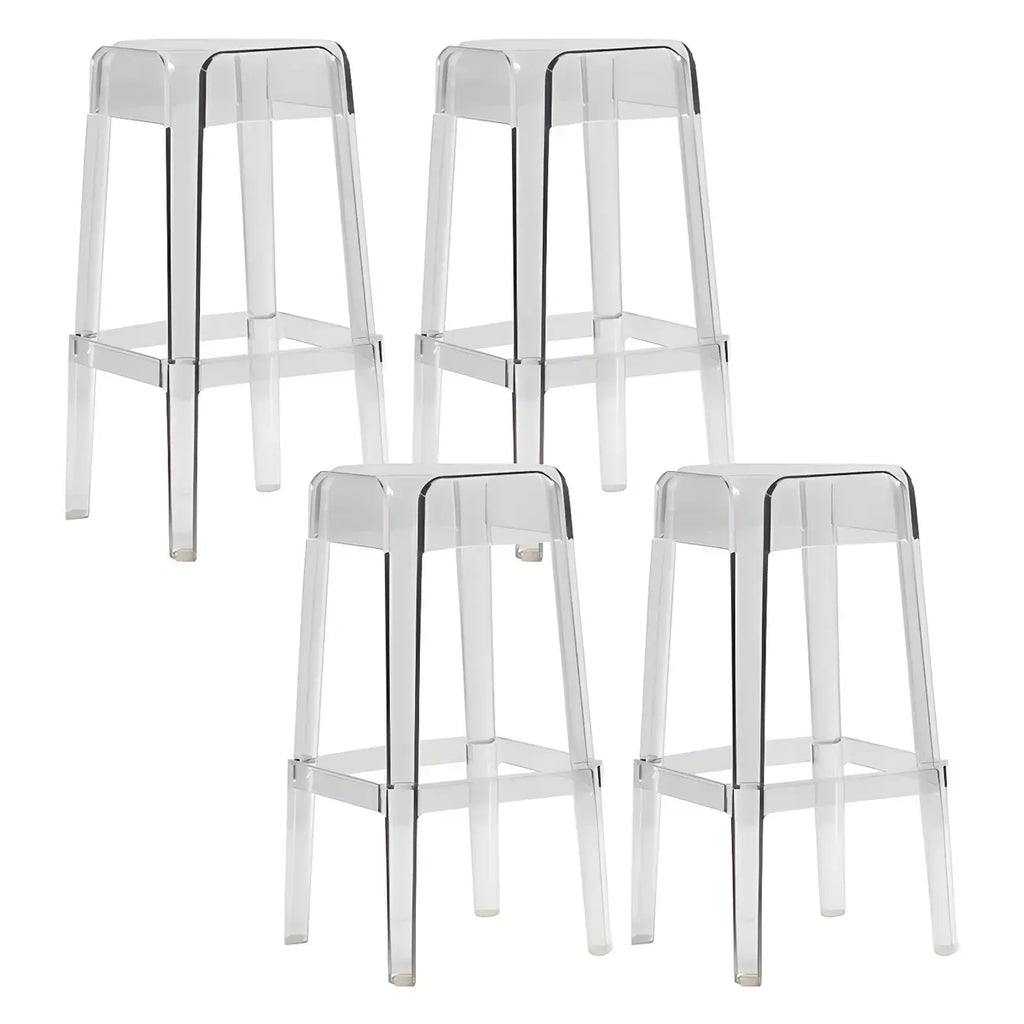 Vibrant Colors Acrylic No Backrest Stackable High bar Stool