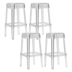 Vibrant Colors Acrylic No Backrest Stackable High bar Stool