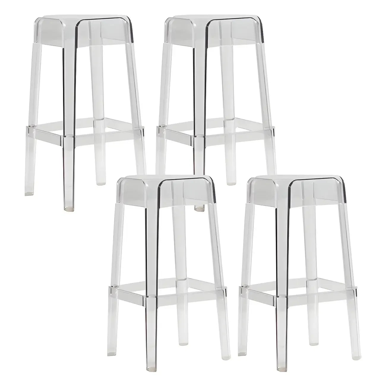 Vibrant Colors Acrylic No Backrest Stackable High bar Stool