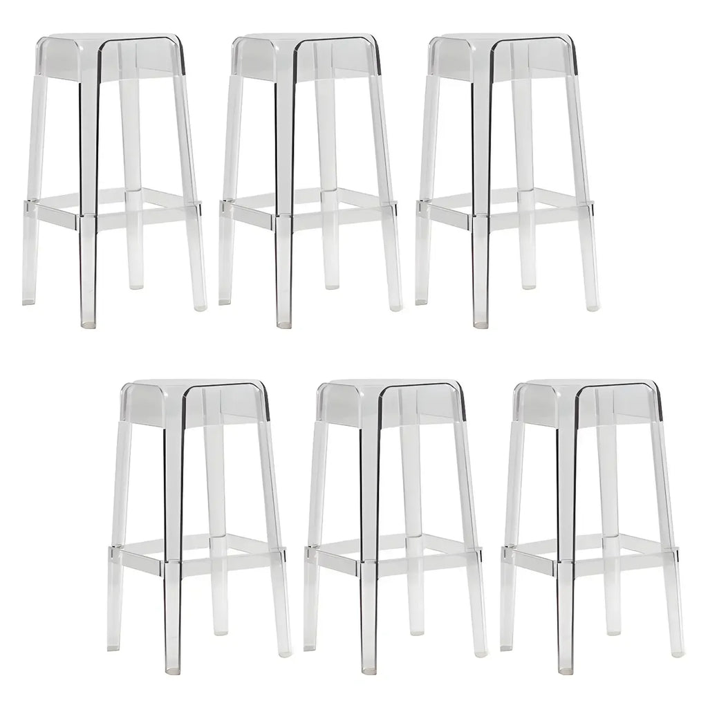 Vibrant Colors Acrylic No Backrest Stackable High bar Stool