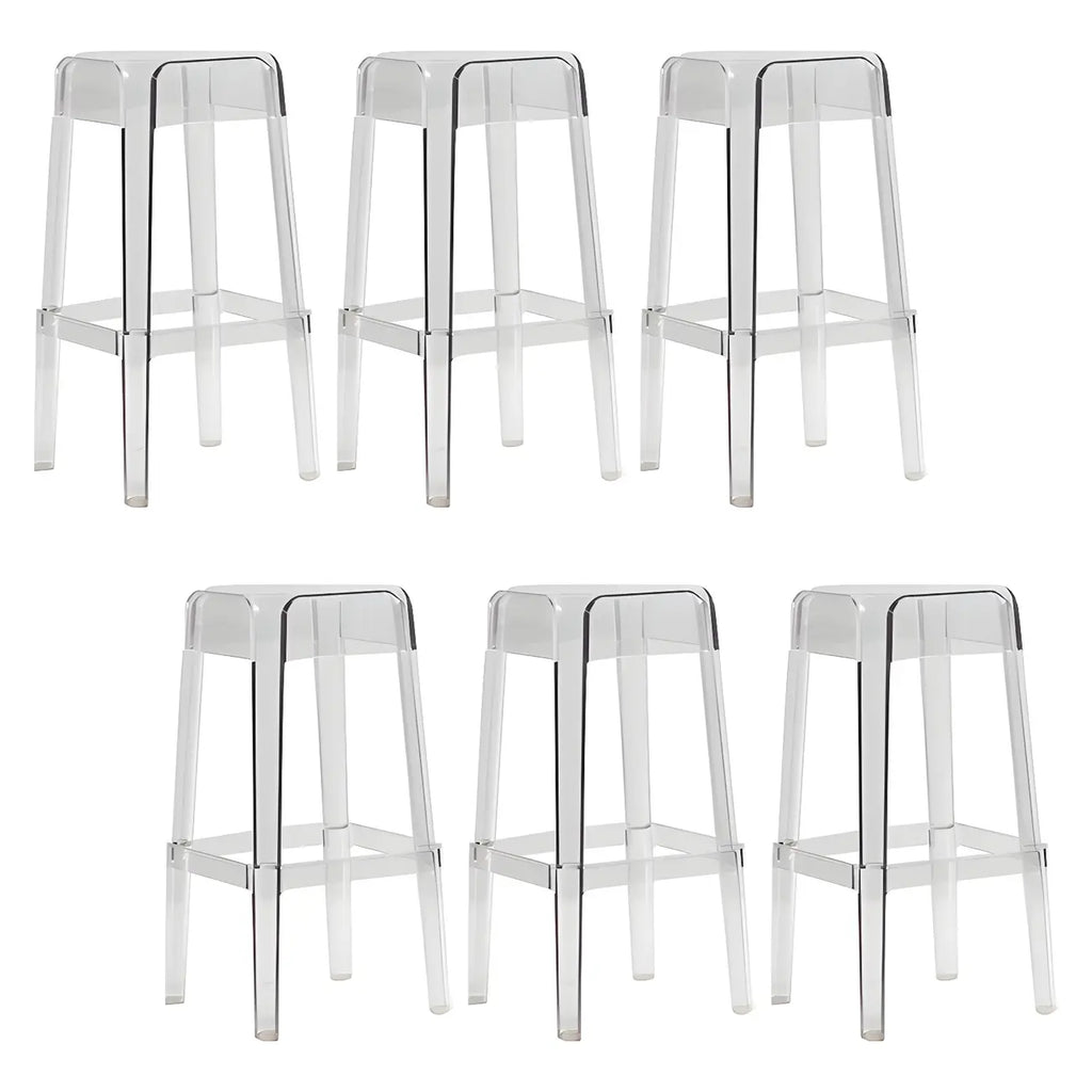 Vibrant Colors Acrylic No Backrest Stackable High bar Stool