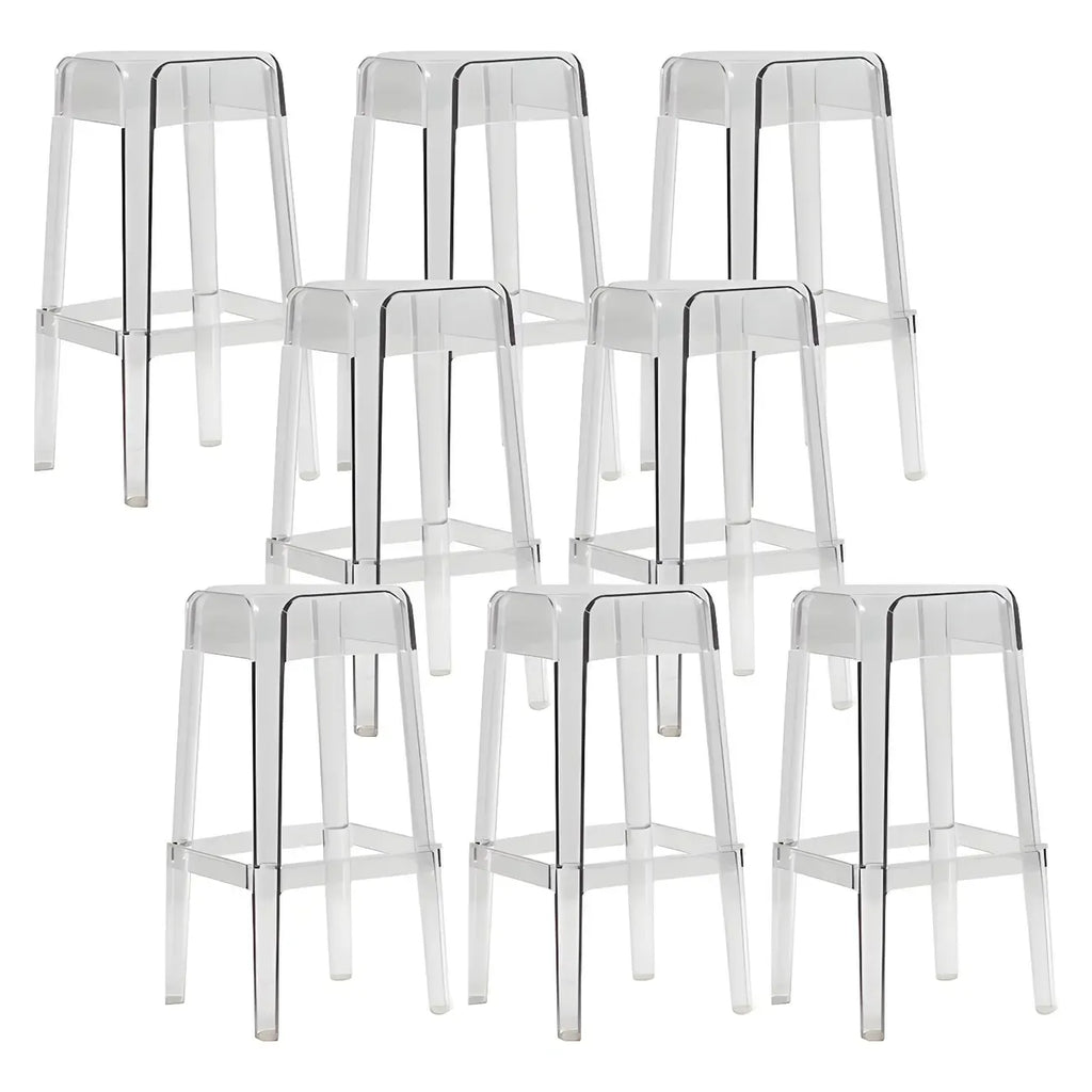 Vibrant Colors Acrylic No Backrest Stackable High bar Stool