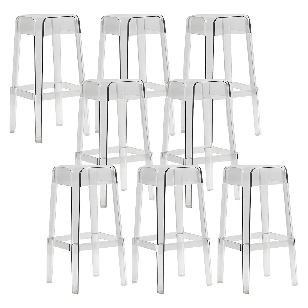 Vibrant Colors Acrylic No Backrest Stackable High bar Stool