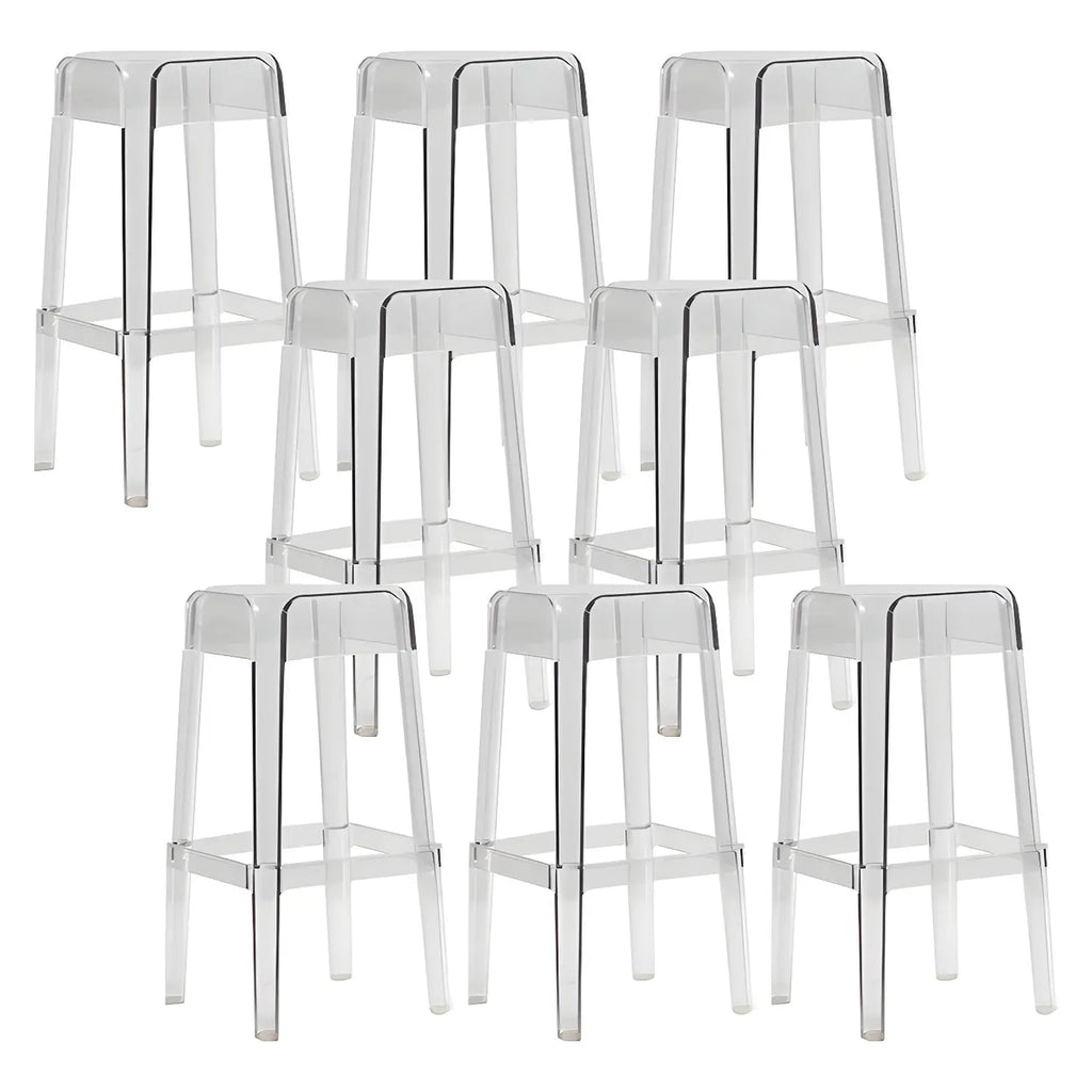 Vibrant Colors Acrylic No Backrest Stackable High bar Stool