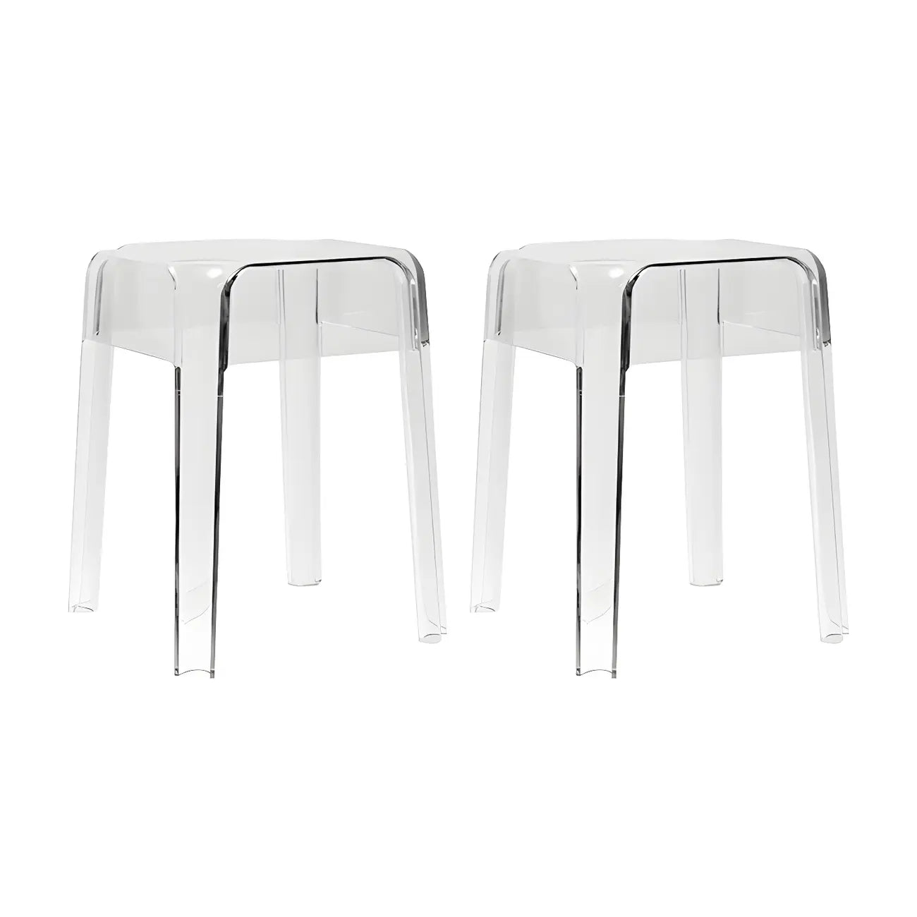 Vibrant Colors Acrylic No Backrest Stackable High bar Stool