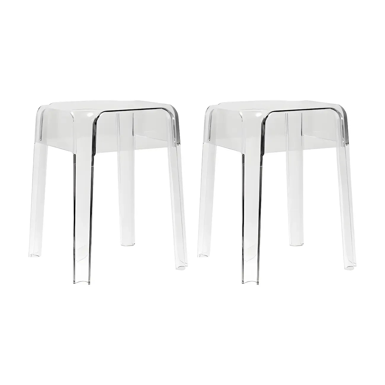 Vibrant Colors Acrylic No Backrest Stackable High bar Stool