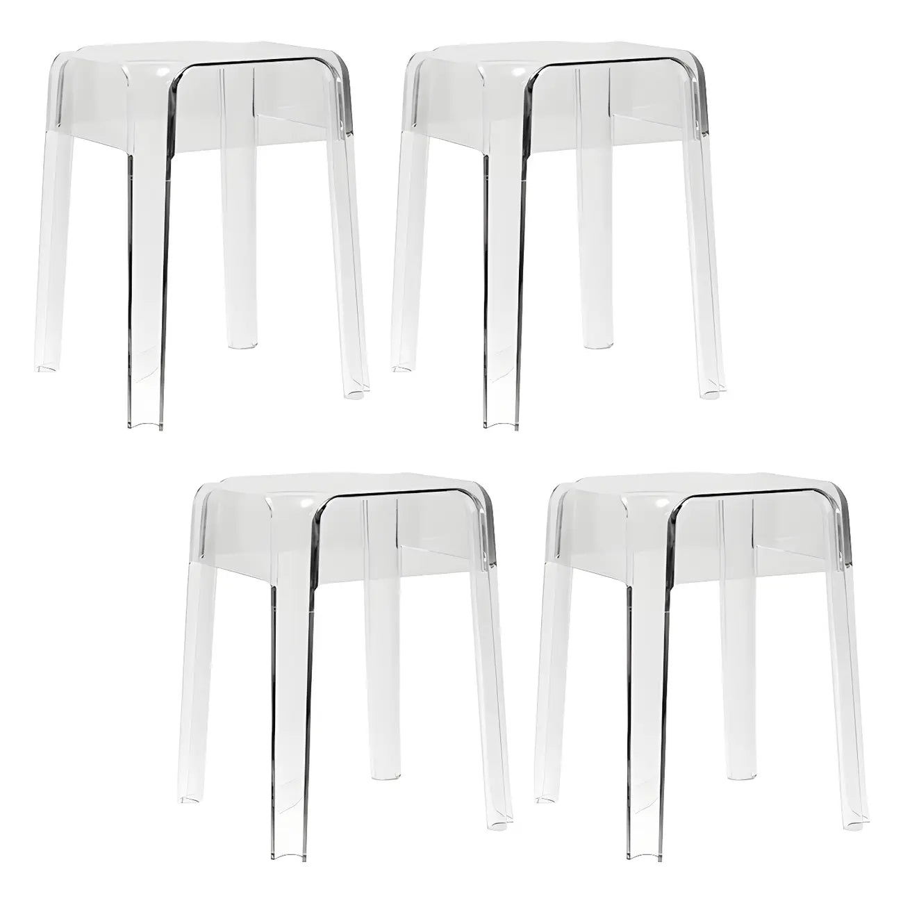 Vibrant Colors Acrylic No Backrest Stackable High bar Stool