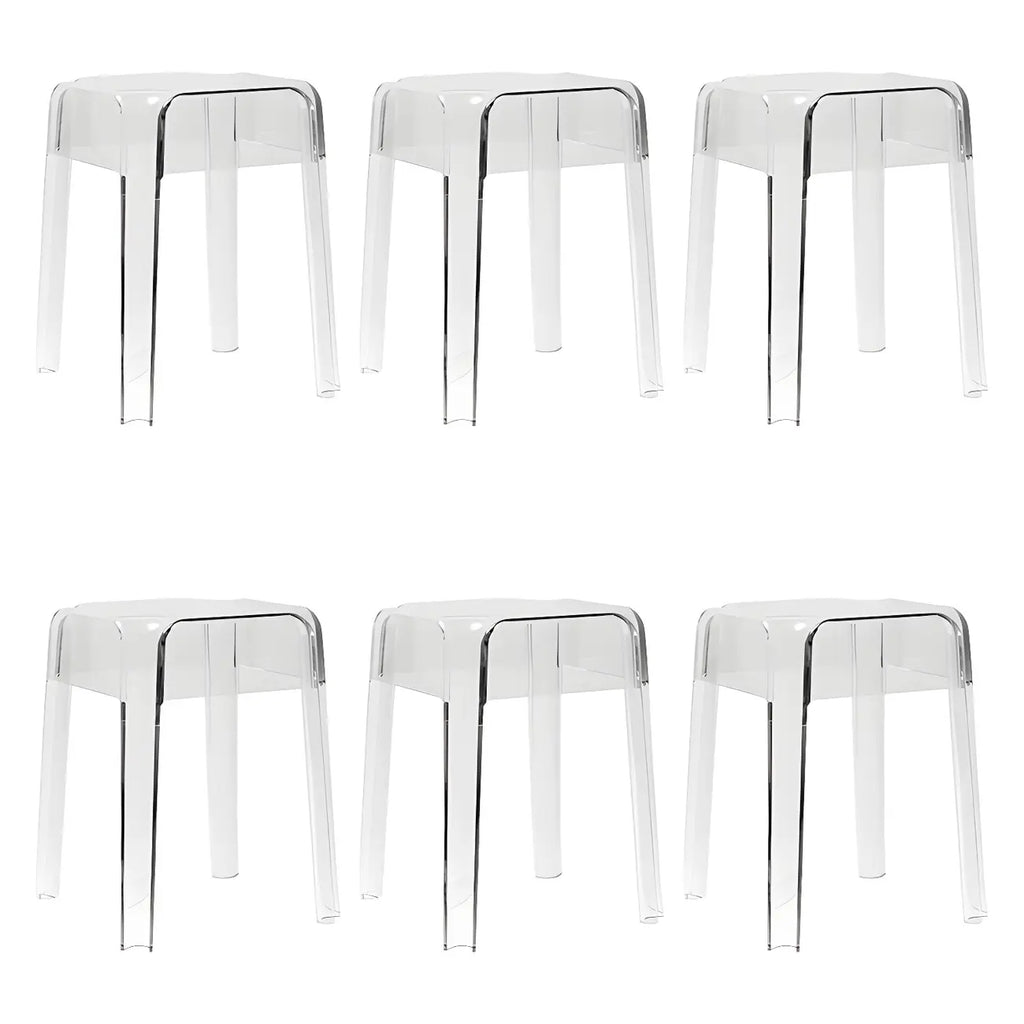 Vibrant Colors Acrylic No Backrest Stackable High bar Stool