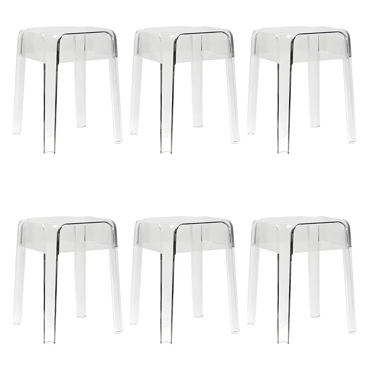 Vibrant Colors Acrylic No Backrest Stackable High bar Stool