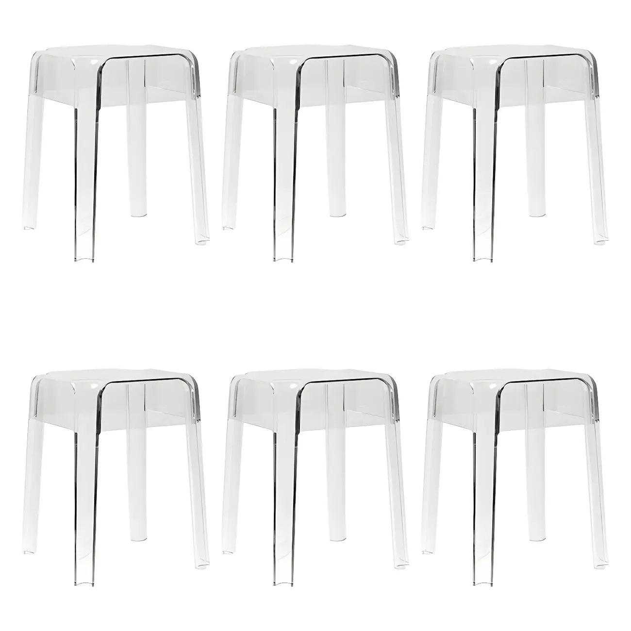 Vibrant Colors Acrylic No Backrest Stackable High bar Stool