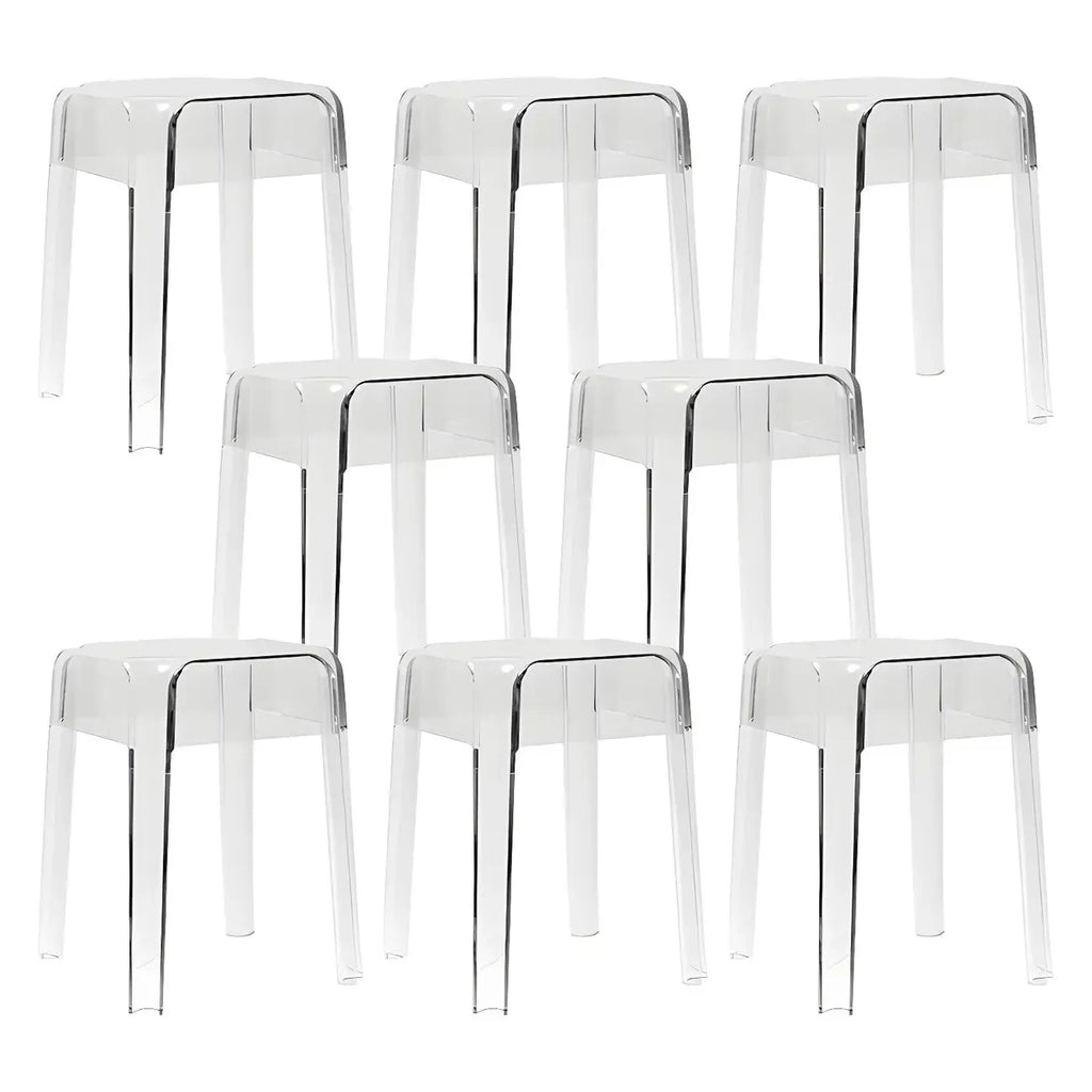 Vibrant Colors Acrylic No Backrest Stackable High bar Stool