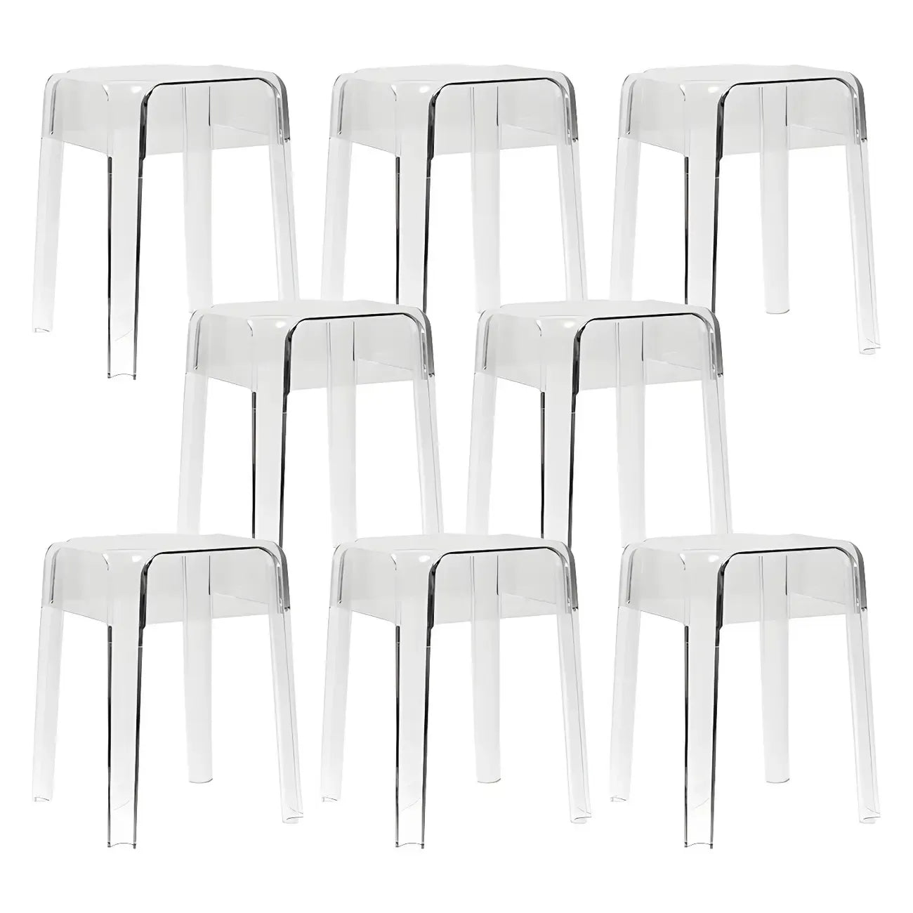 Vibrant Colors Acrylic No Backrest Stackable High bar Stool