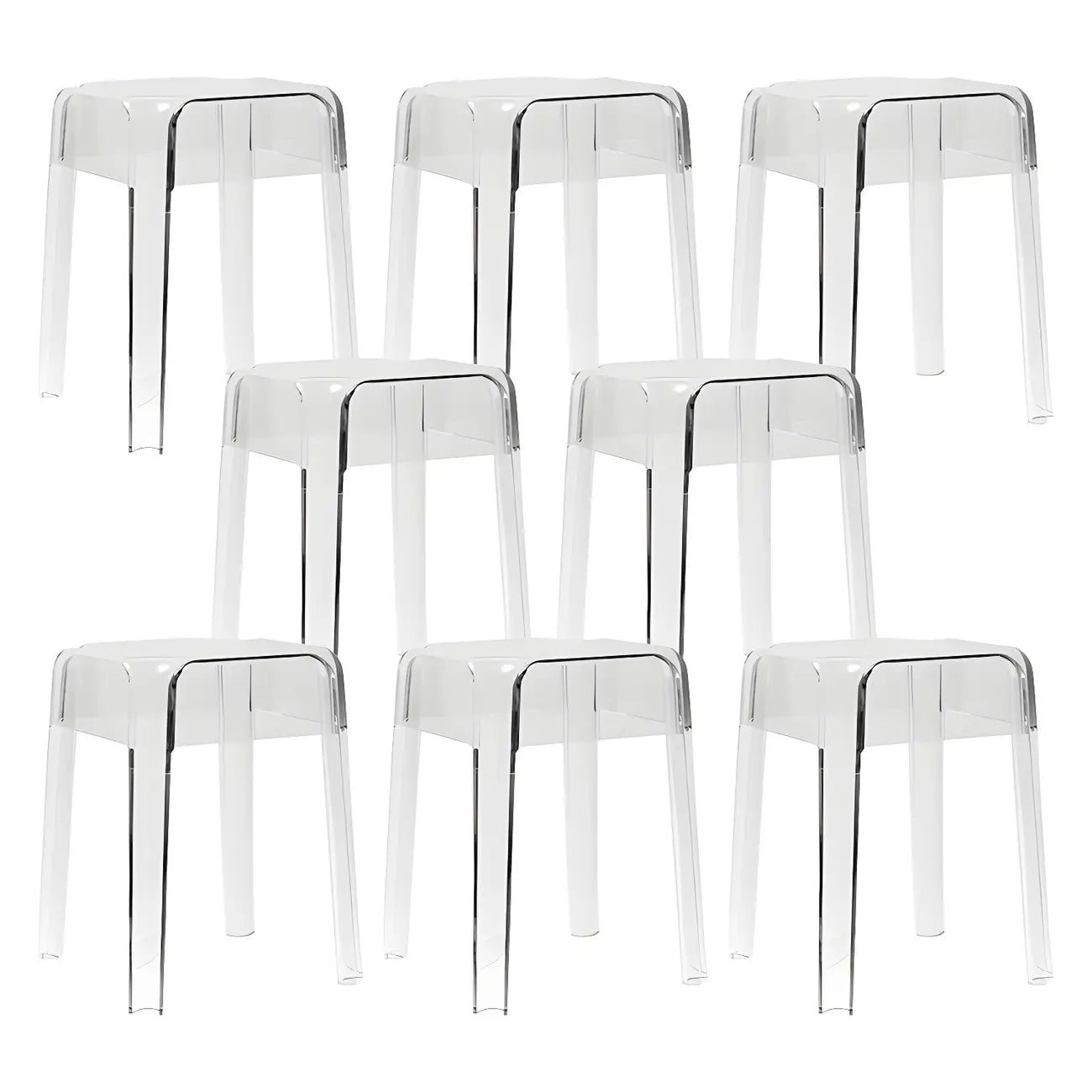 Vibrant Colors Acrylic No Backrest Stackable High bar Stool