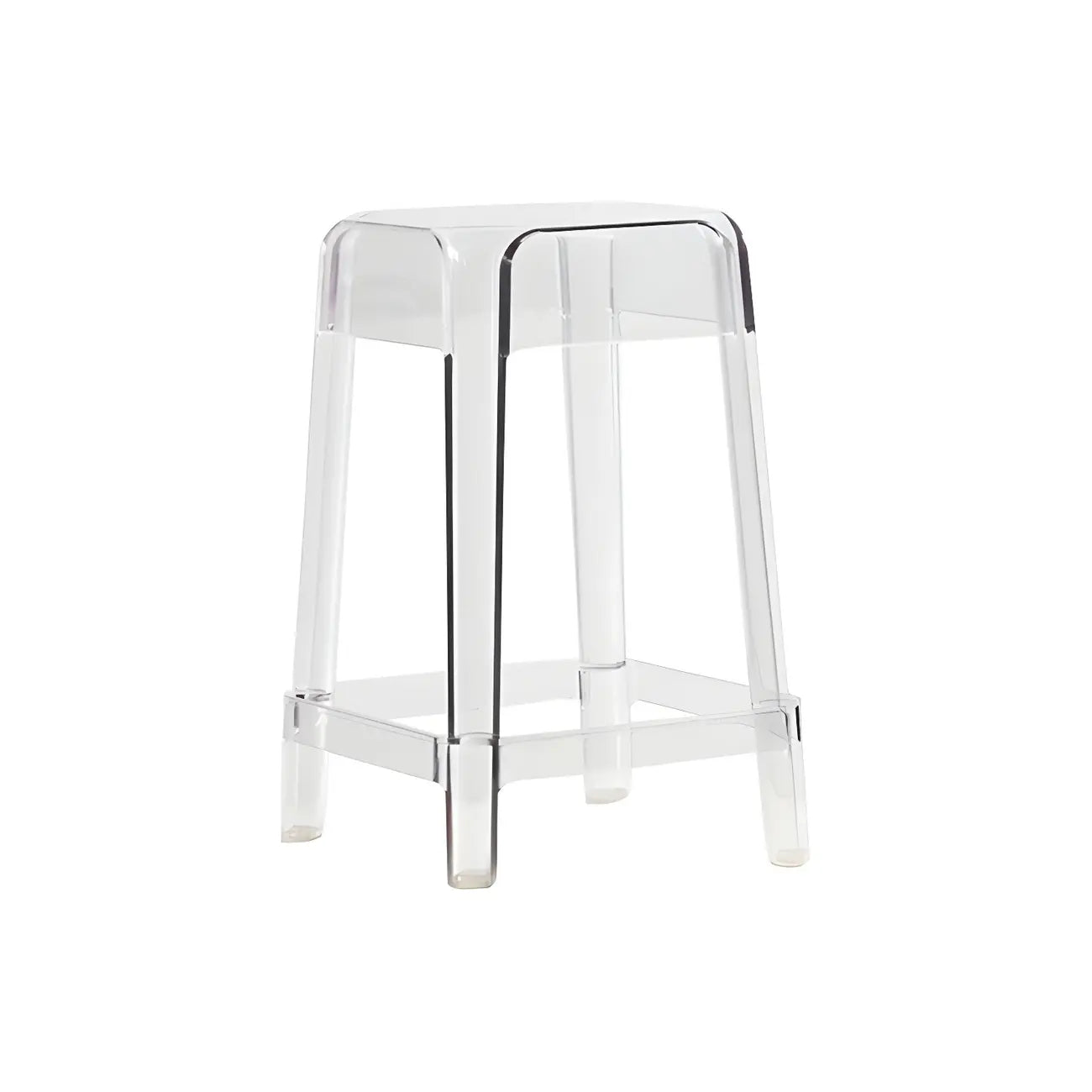 Vibrant Colors Acrylic No Backrest Stackable High bar Stool