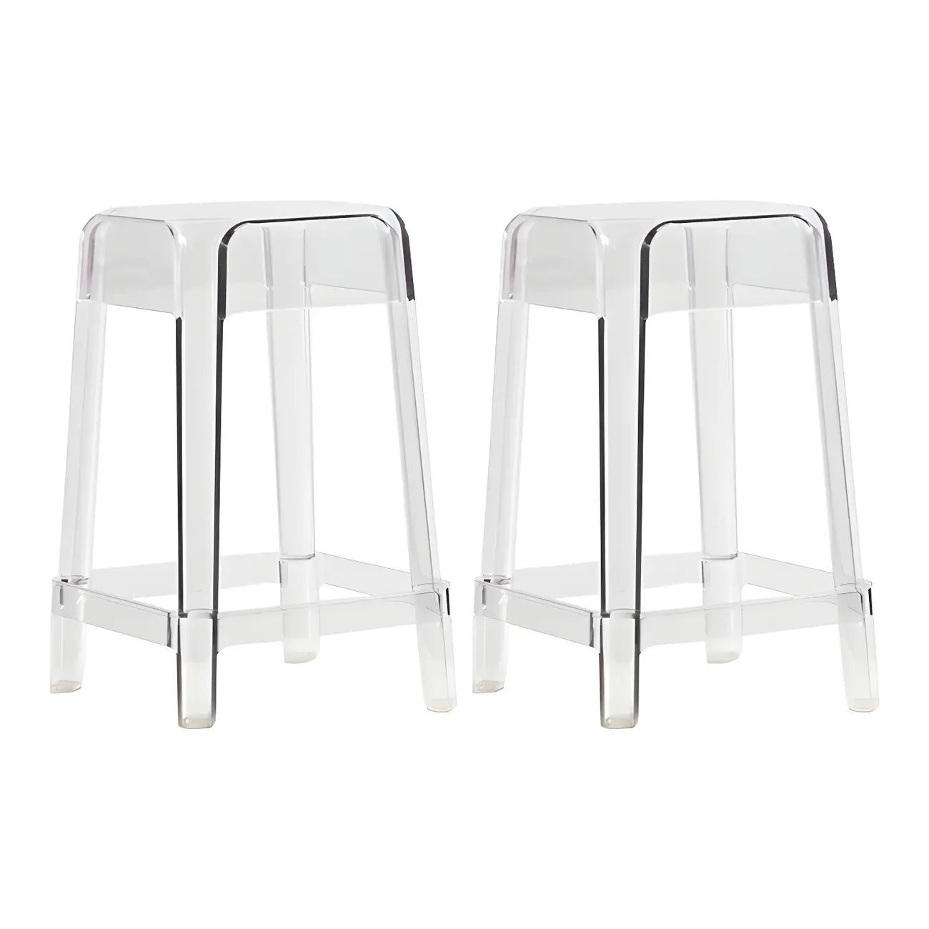 Vibrant Colors Acrylic No Backrest Stackable High bar Stool