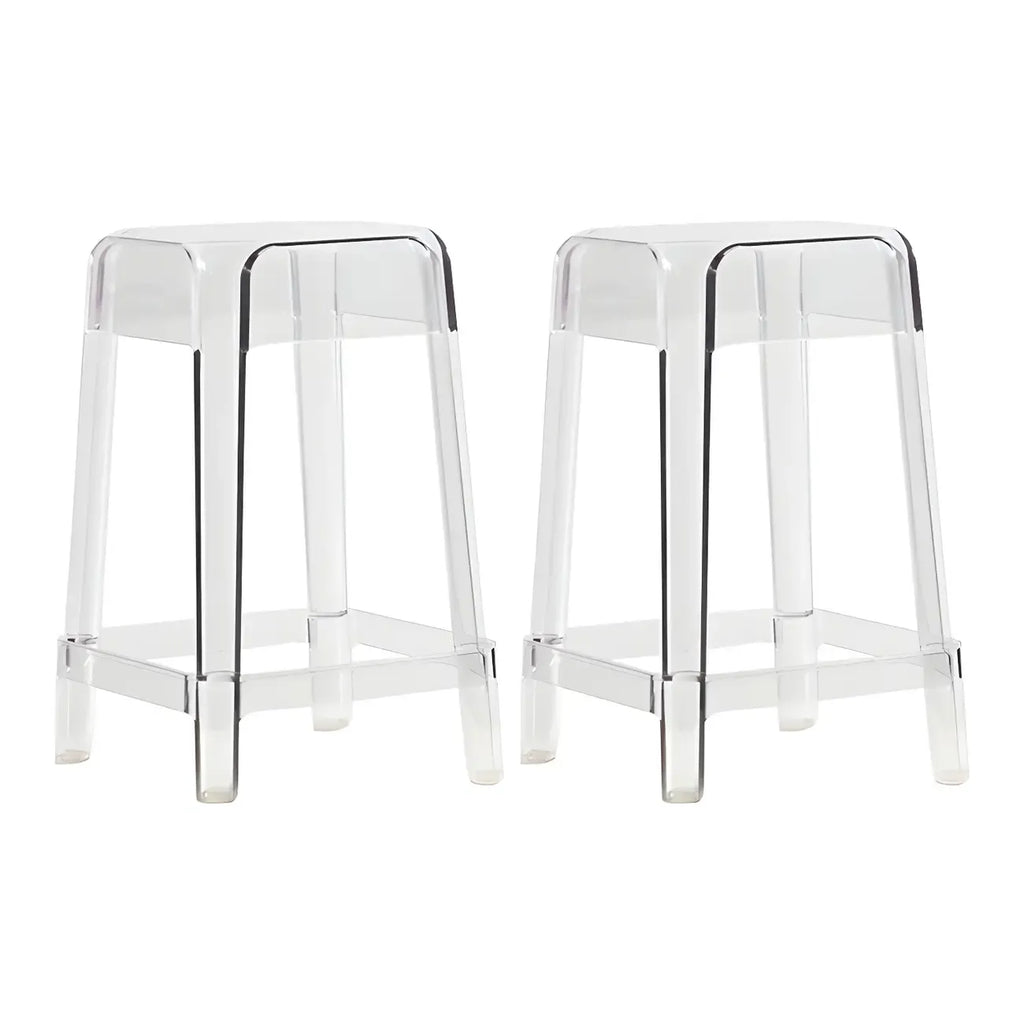 Vibrant Colors Acrylic No Backrest Stackable High bar Stool