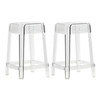Vibrant Colors Acrylic No Backrest Stackable High bar Stool