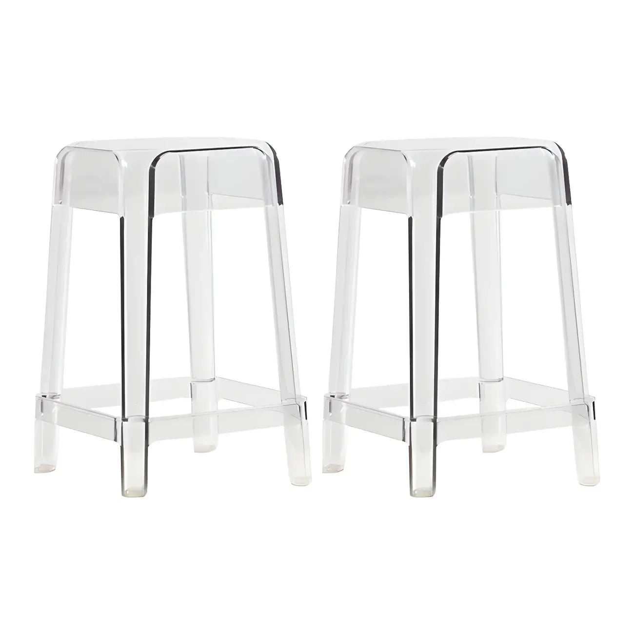Vibrant Colors Acrylic No Backrest Stackable High bar Stool