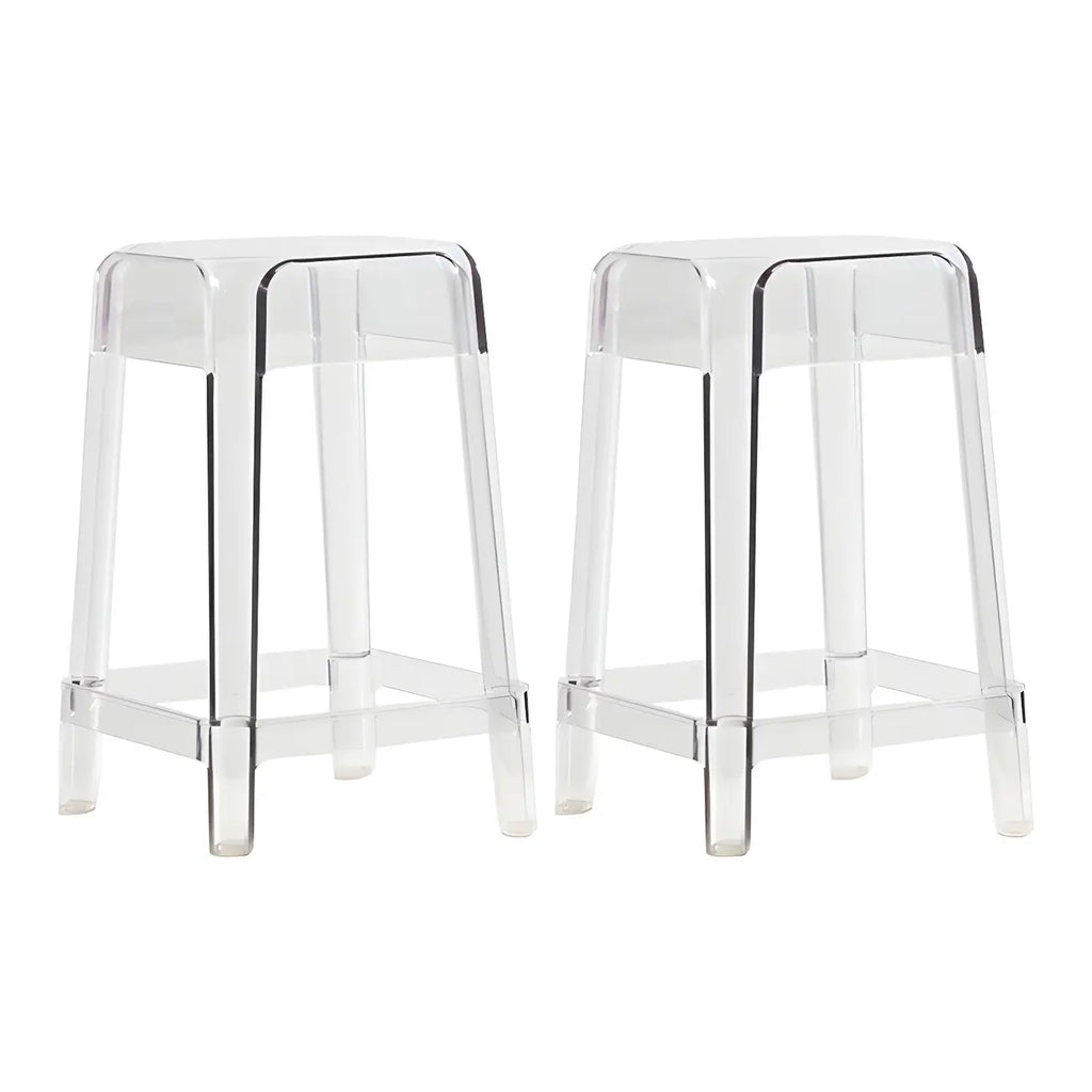 Vibrant Colors Acrylic No Backrest Stackable High bar Stool