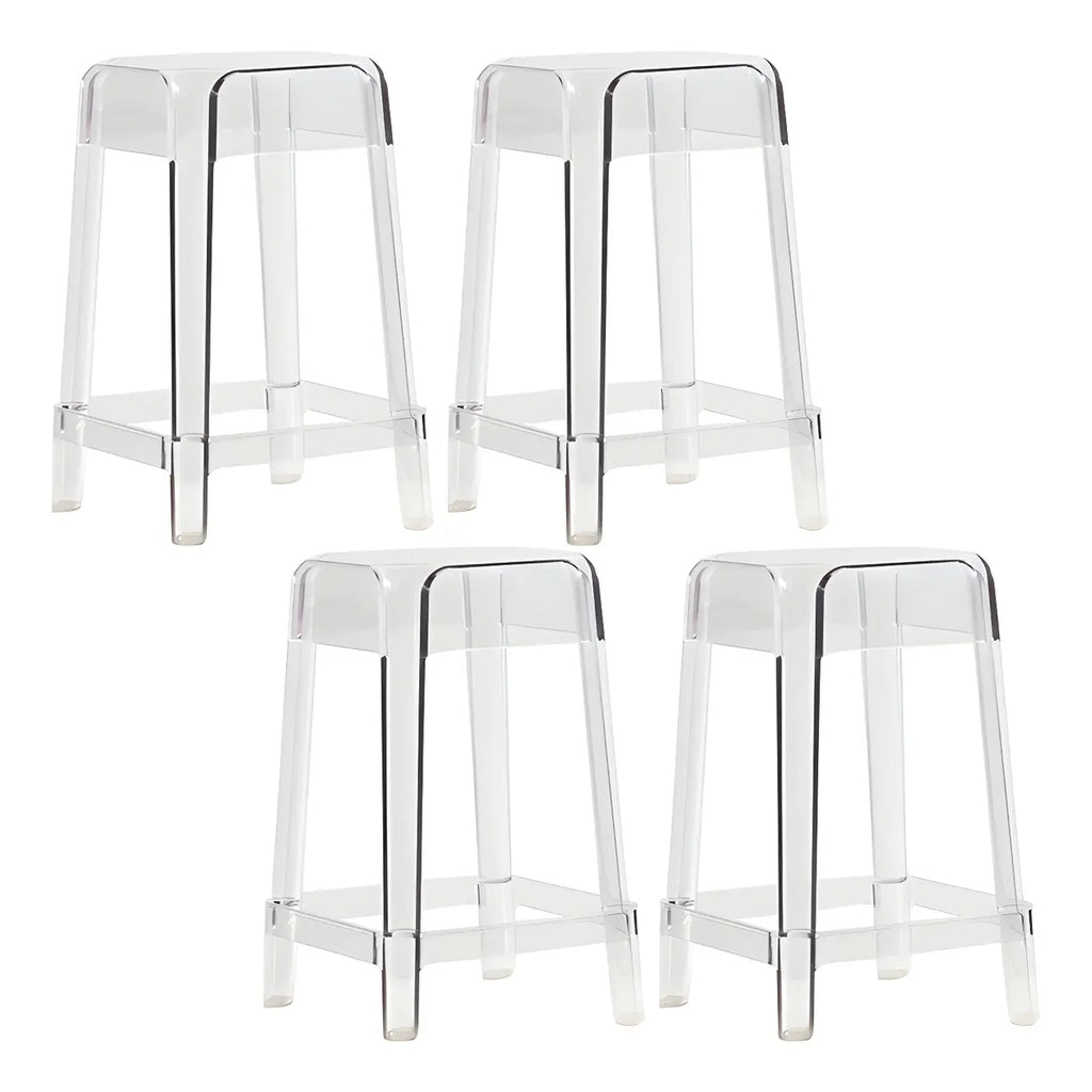 Vibrant Colors Acrylic No Backrest Stackable High bar Stool