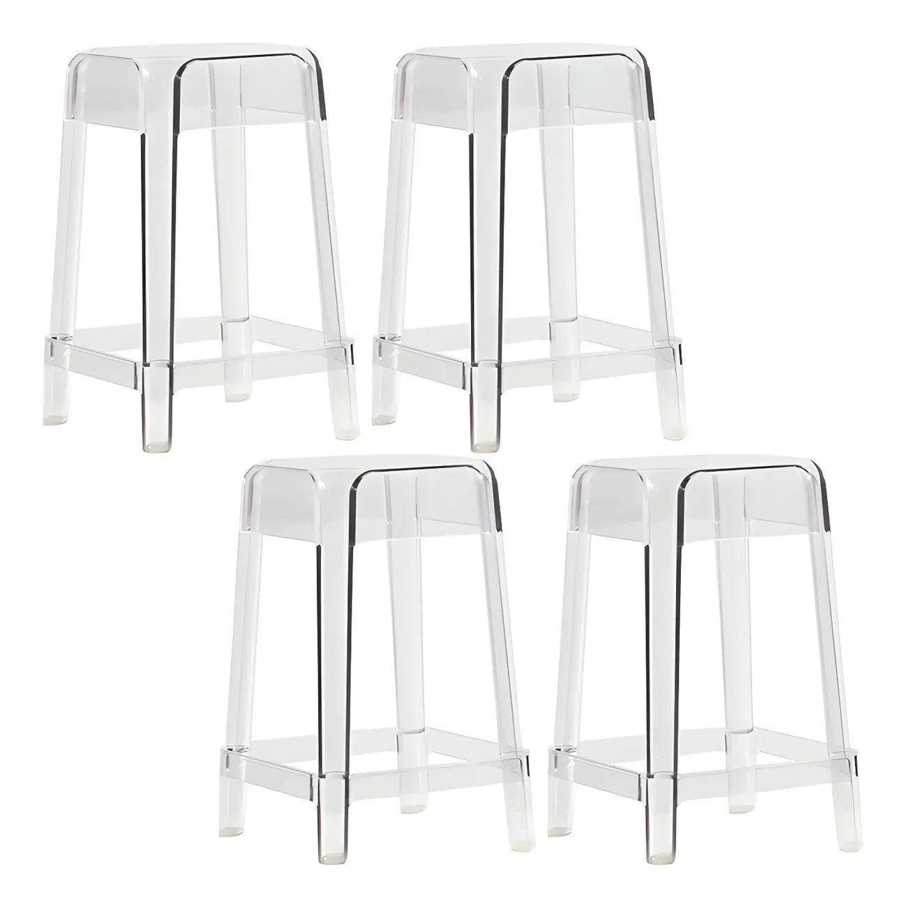 Vibrant Colors Acrylic No Backrest Stackable High bar Stool