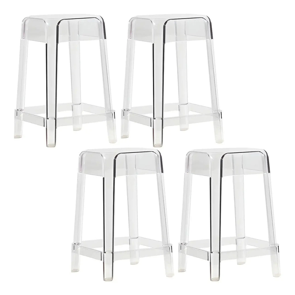 Vibrant Colors Acrylic No Backrest Stackable High bar Stool