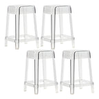 Vibrant Colors Acrylic No Backrest Stackable High bar Stool