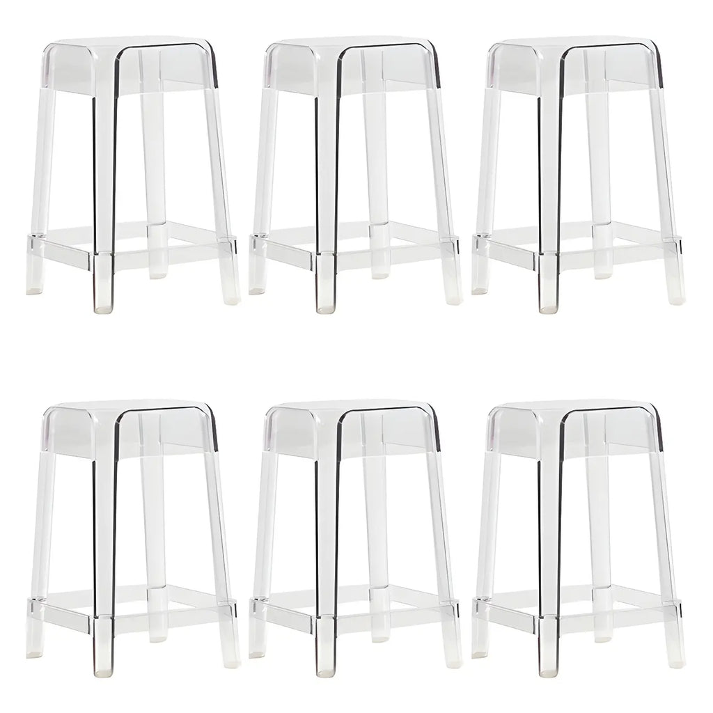 Vibrant Colors Acrylic No Backrest Stackable High bar Stool