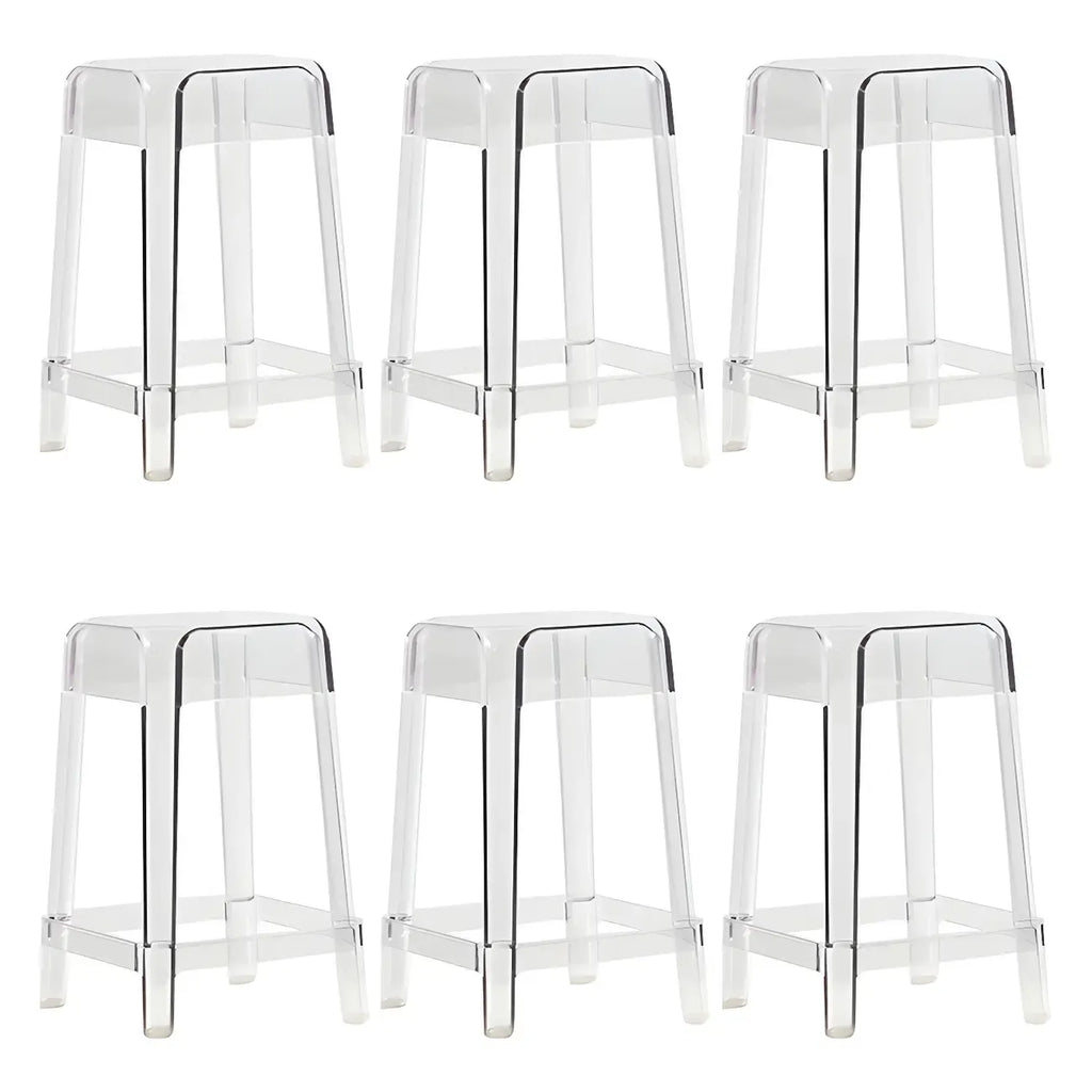 Vibrant Colors Acrylic No Backrest Stackable High bar Stool