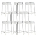 Vibrant Colors Acrylic No Backrest Stackable High bar Stool