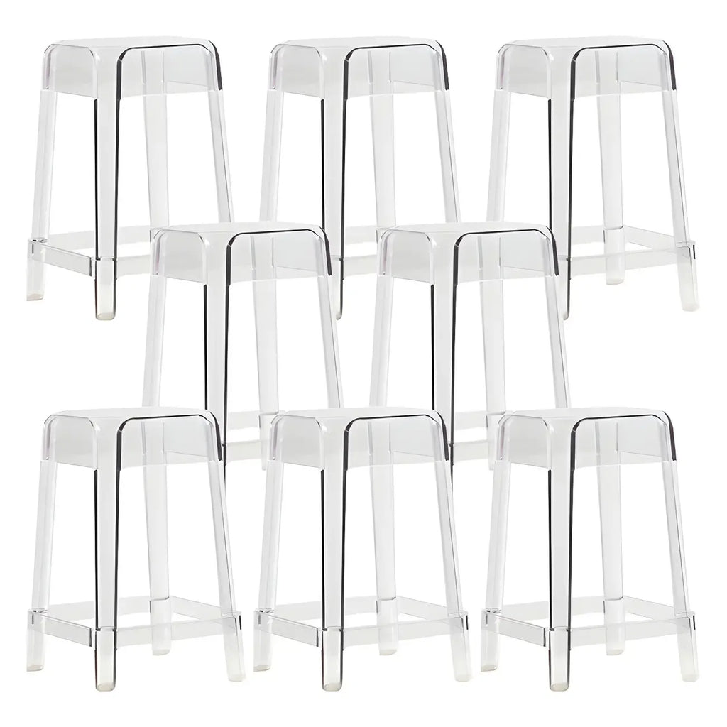 Vibrant Colors Acrylic No Backrest Stackable High bar Stool