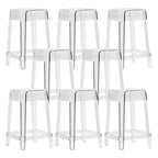 Vibrant Colors Acrylic No Backrest Stackable High bar Stool