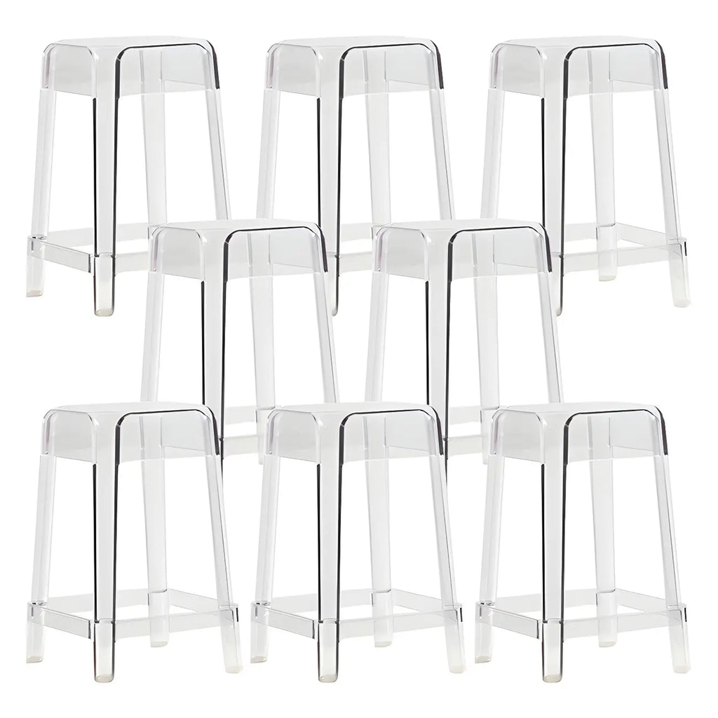 Vibrant Colors Acrylic No Backrest Stackable High bar Stool