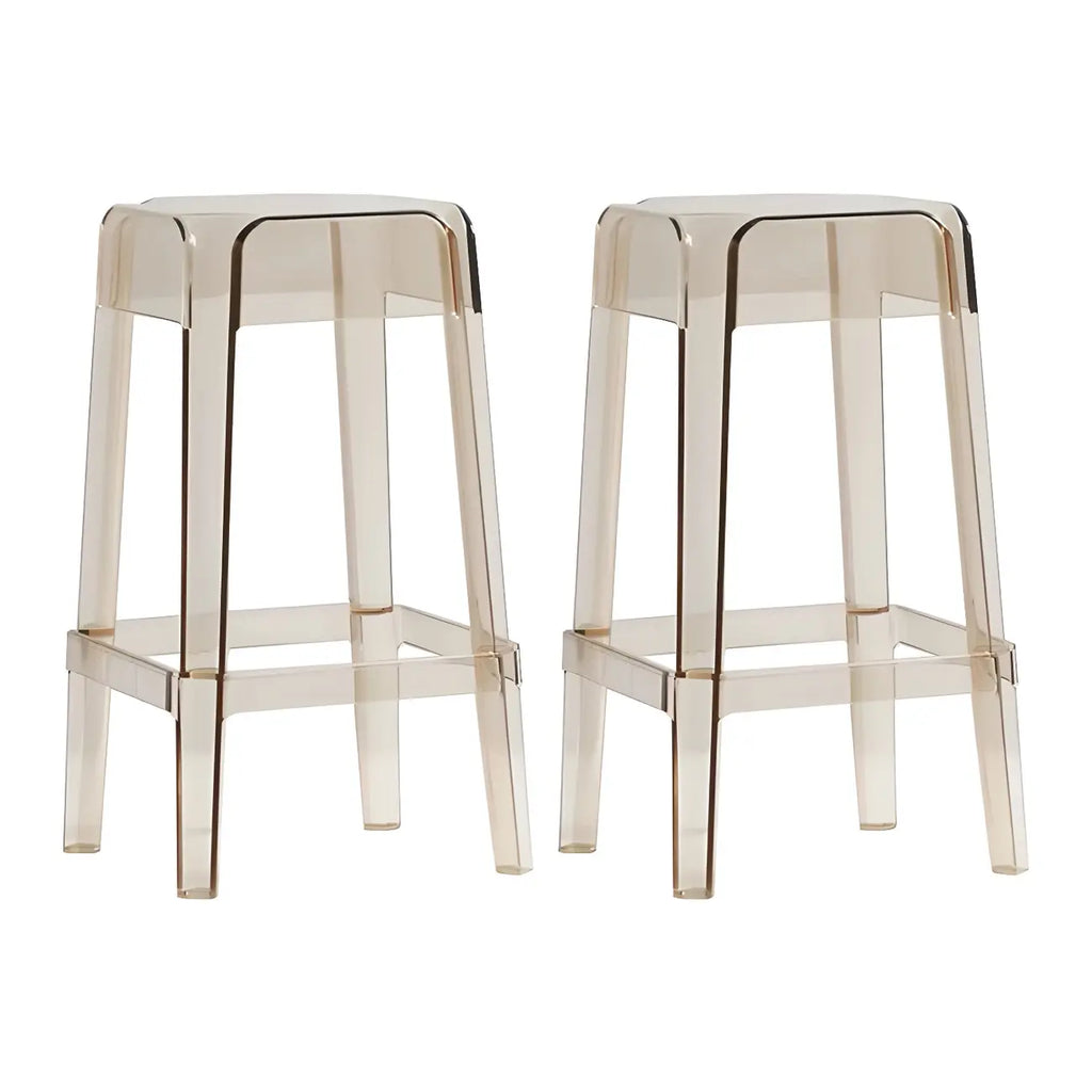 Vibrant Colors Acrylic No Backrest Stackable High bar Stool