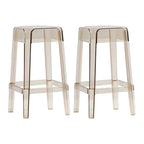 Vibrant Colors Acrylic No Backrest Stackable High bar Stool