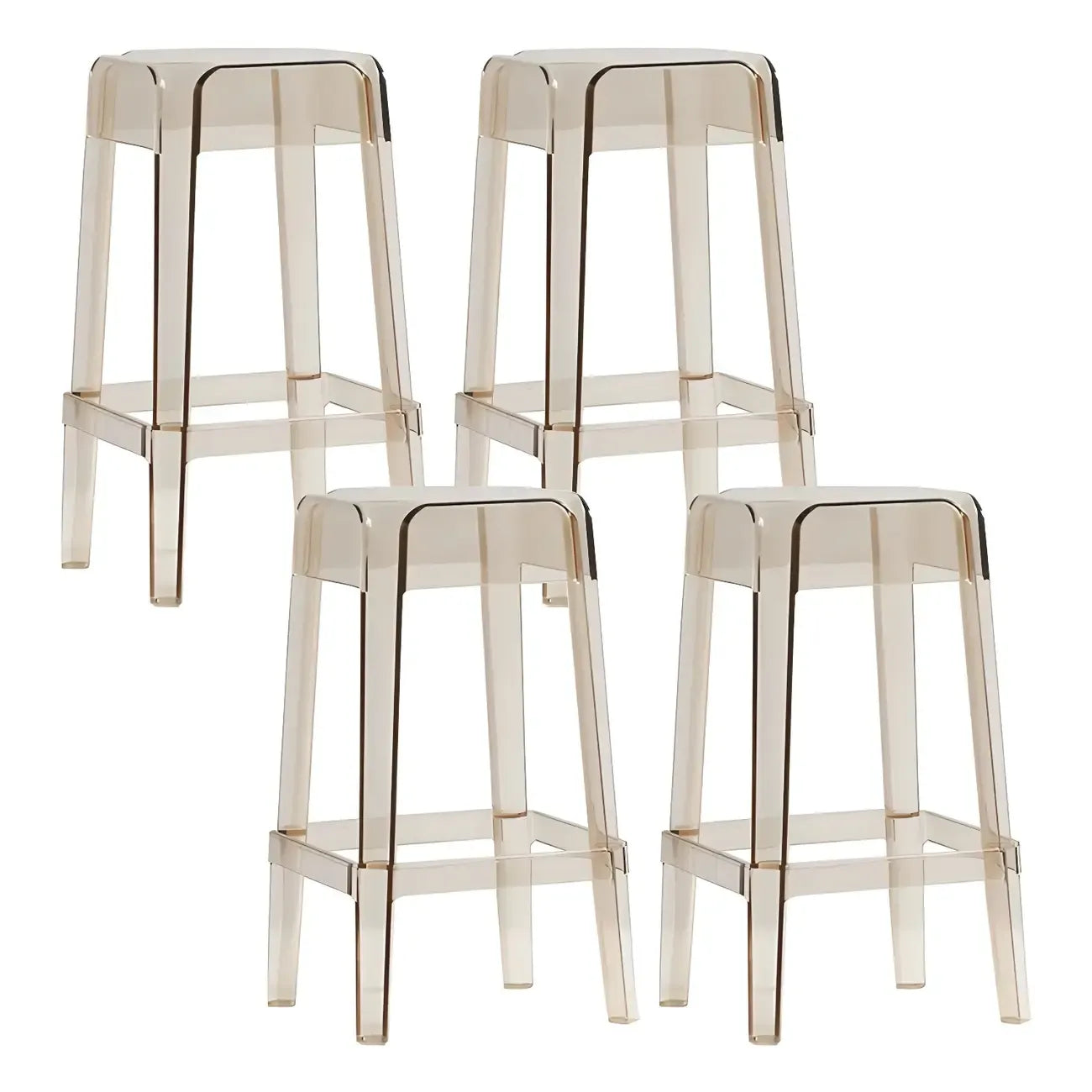 Vibrant Colors Acrylic No Backrest Stackable High bar Stool