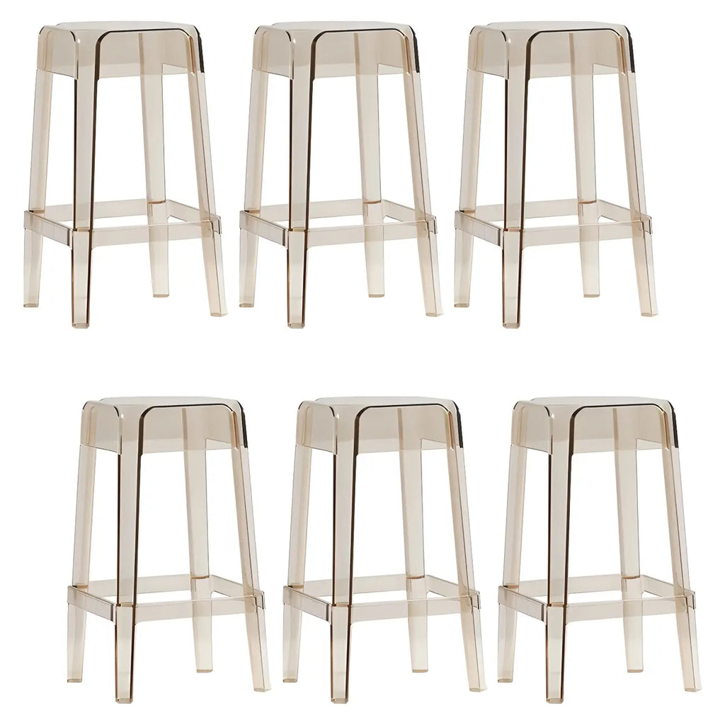 Vibrant Colors Acrylic No Backrest Stackable High bar Stool