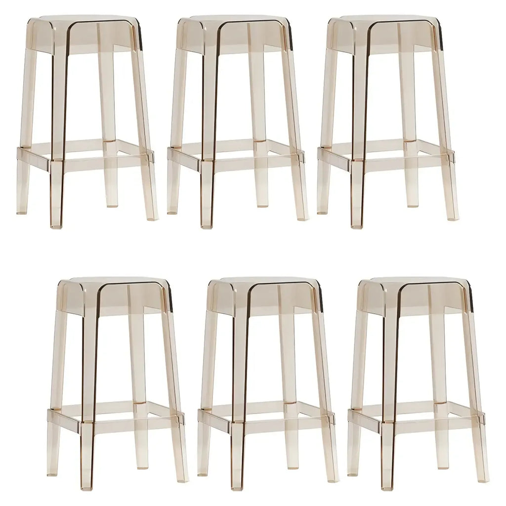 Vibrant Colors Acrylic No Backrest Stackable High bar Stool