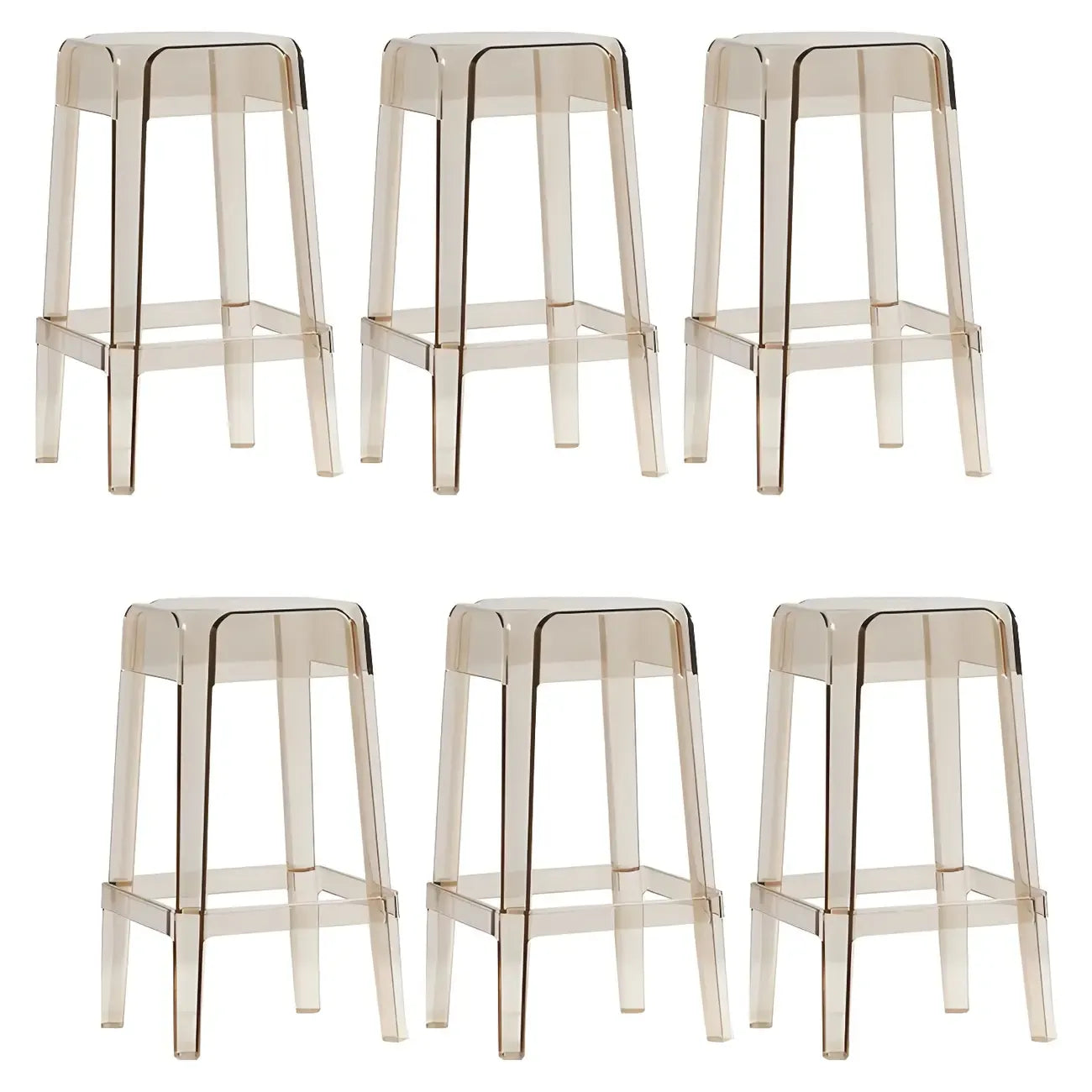 Vibrant Colors Acrylic No Backrest Stackable High bar Stool