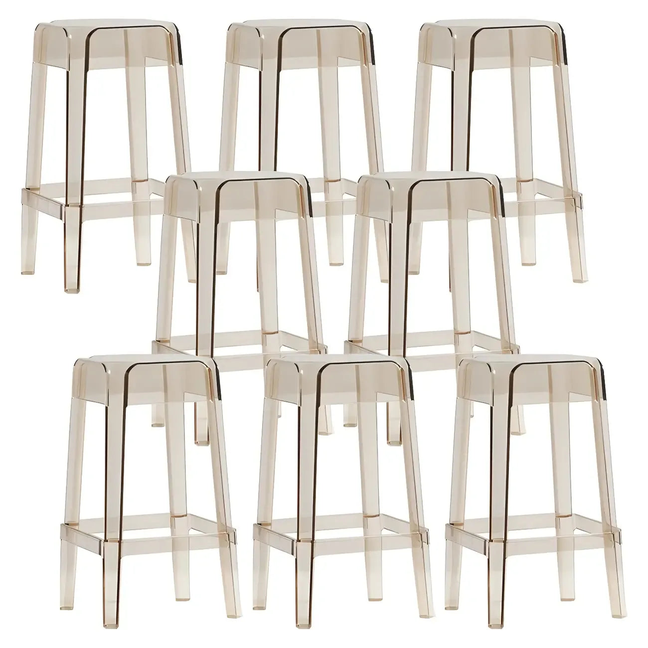 Vibrant Colors Acrylic No Backrest Stackable High bar Stool