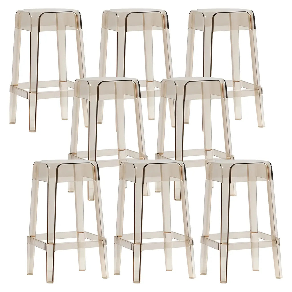 Vibrant Colors Acrylic No Backrest Stackable High bar Stool