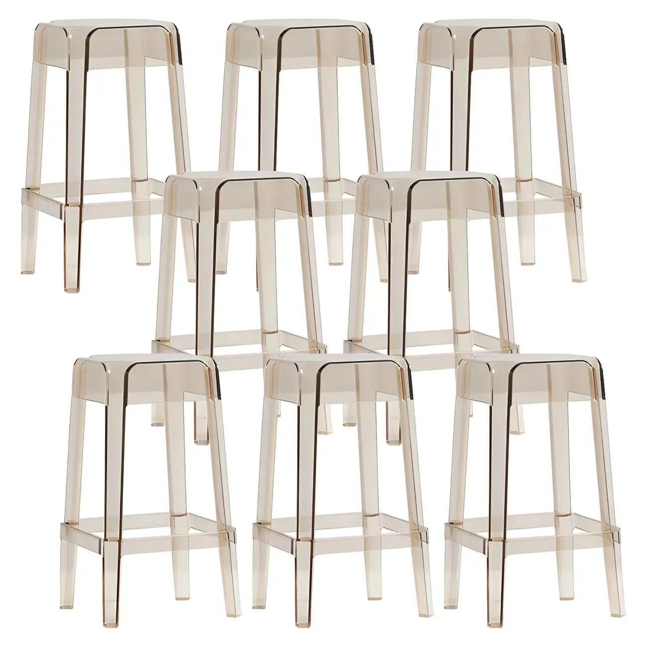 Vibrant Colors Acrylic No Backrest Stackable High bar Stool
