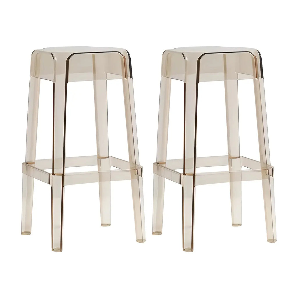 Vibrant Colors Acrylic No Backrest Stackable High bar Stool