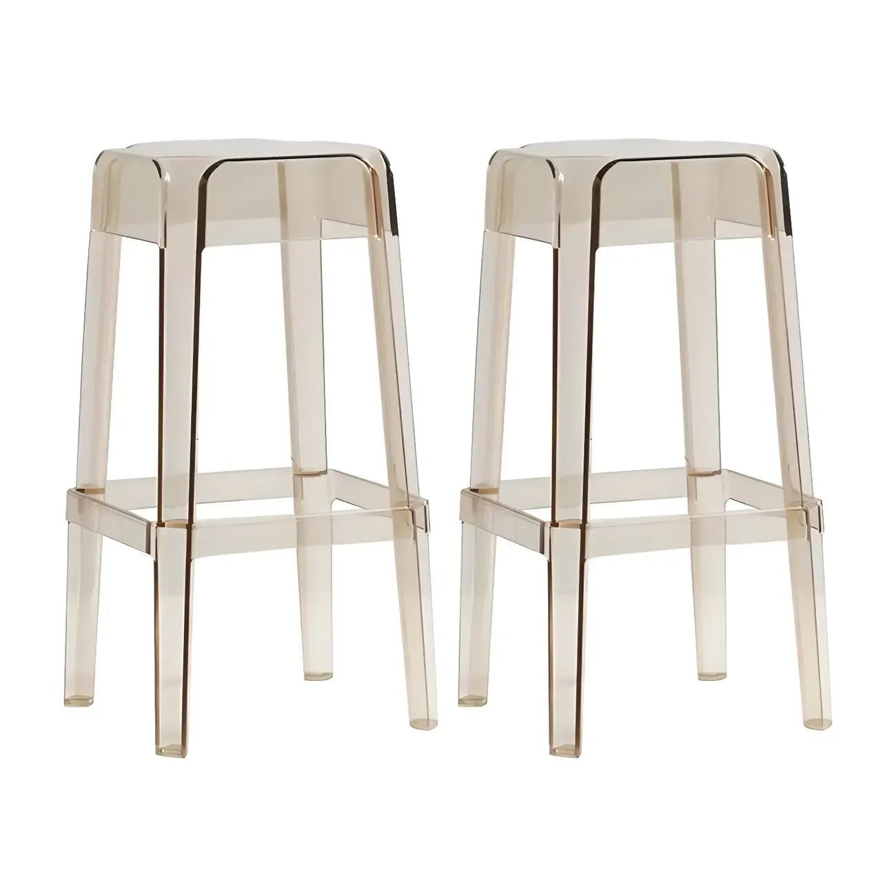Vibrant Colors Acrylic No Backrest Stackable High bar Stool