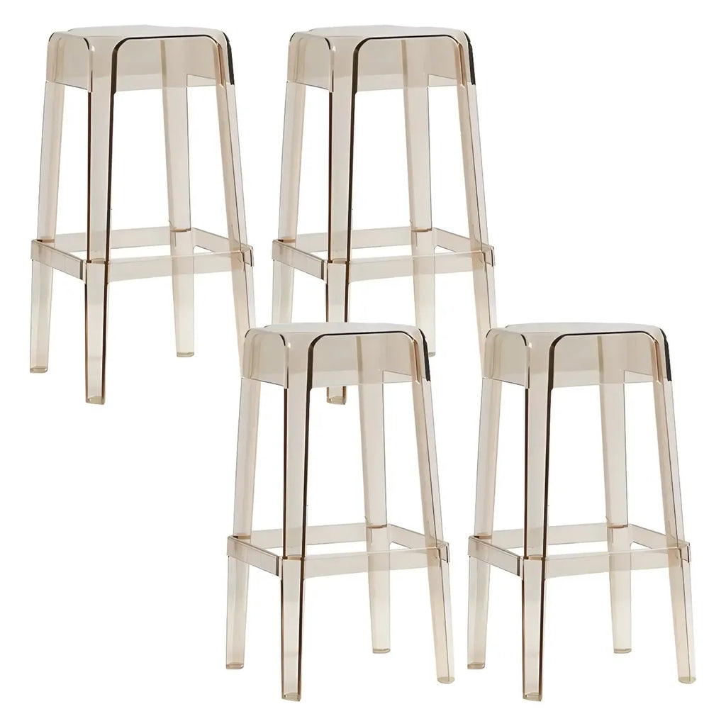 Vibrant Colors Acrylic No Backrest Stackable High bar Stool