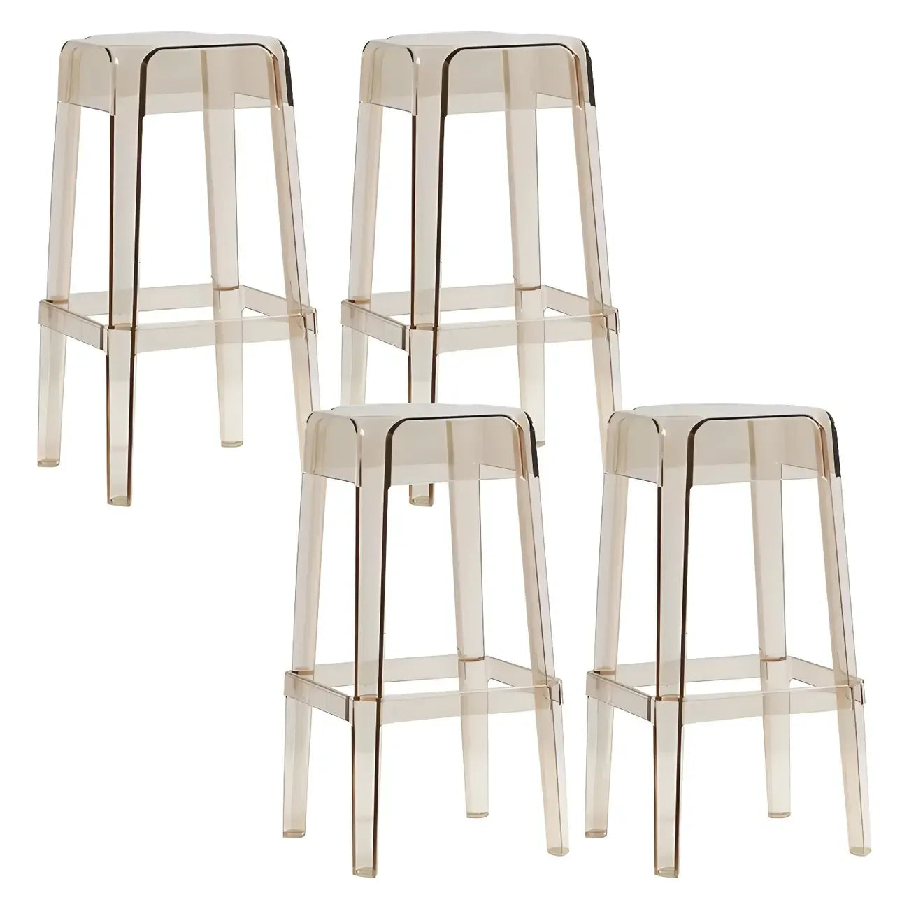 Vibrant Colors Acrylic No Backrest Stackable High bar Stool