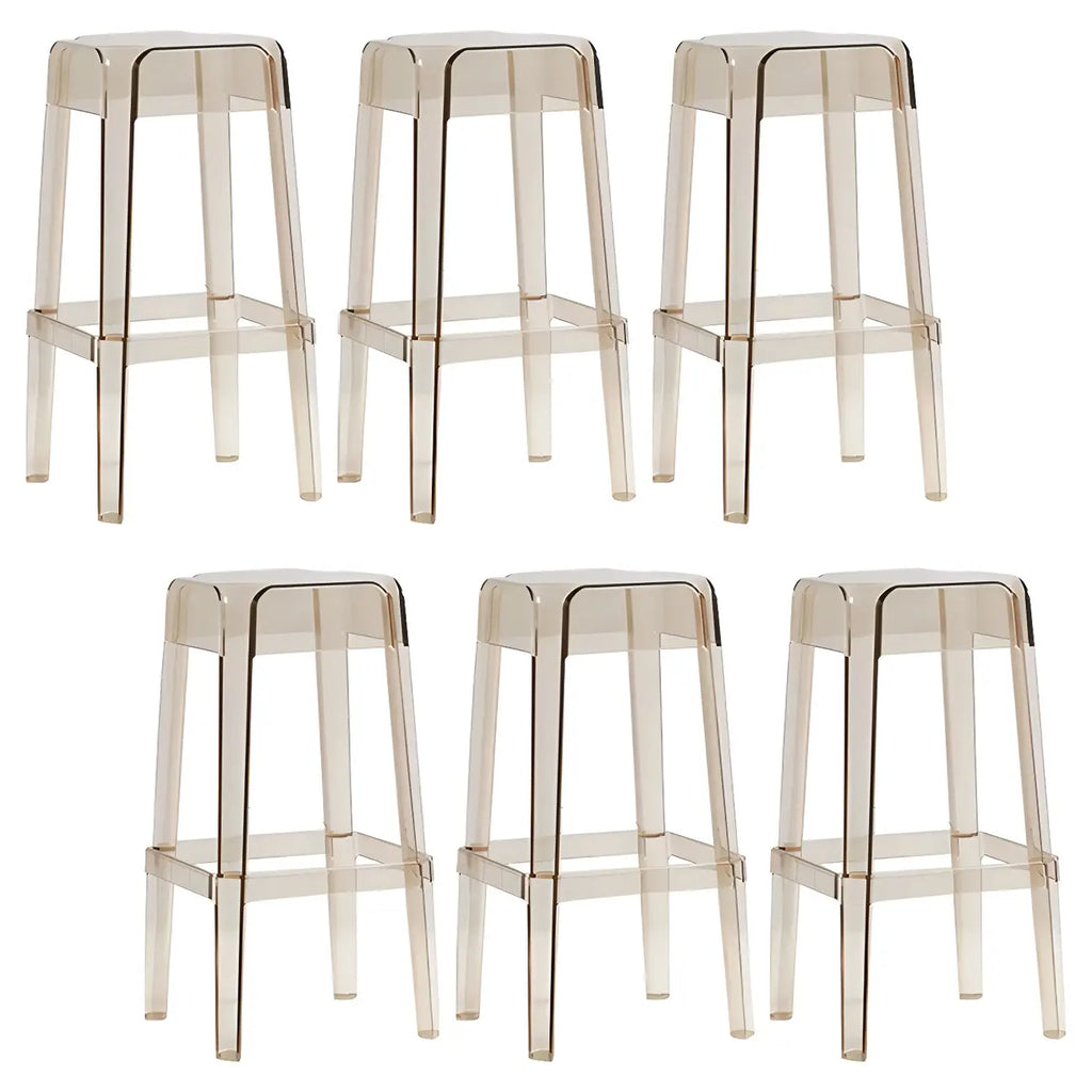 Vibrant Colors Acrylic No Backrest Stackable High bar Stool